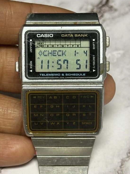 Casio Other - VTG. Casio Data Bank DBC 610 Watch Digital Silver Tone Telememo Parts Repair